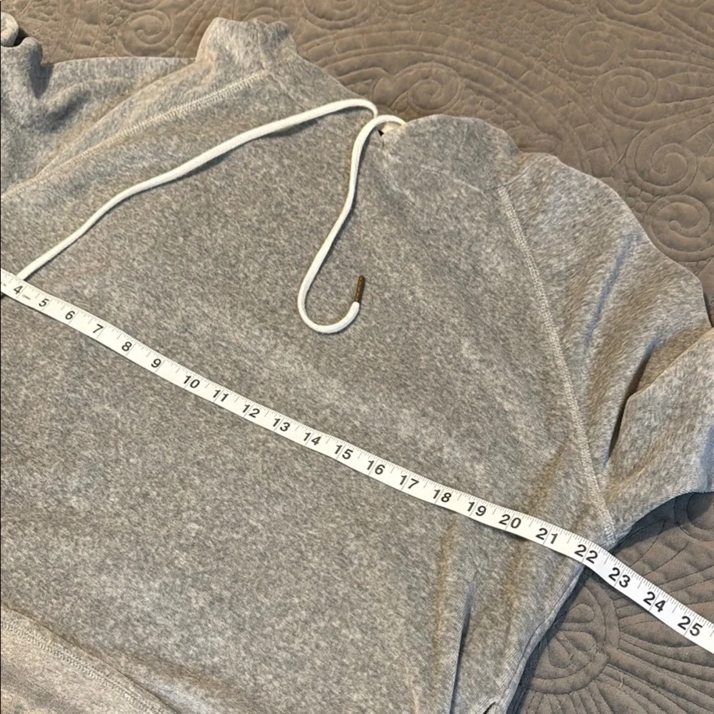 J. Crew Gray Pullover Hoodie with White Stitching - Picture 8 of 9